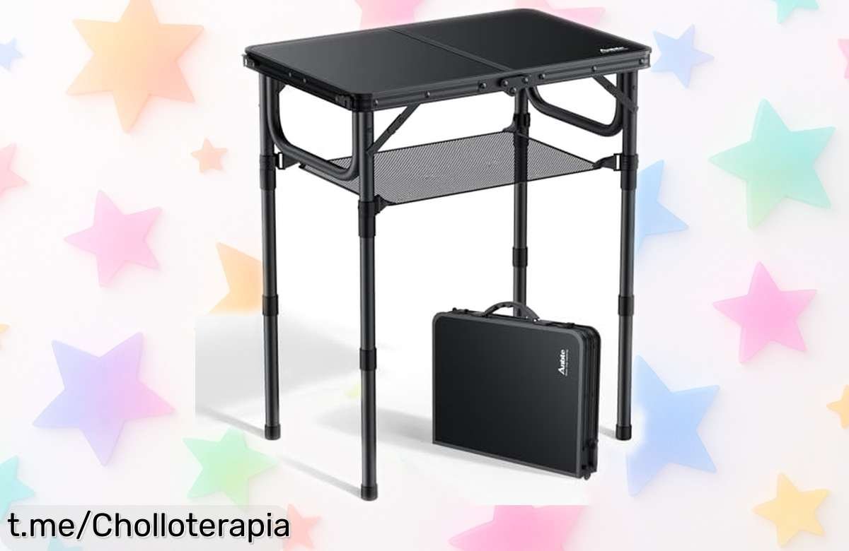 Mesa plegable portátil Anbte para camping: ¡super chollo con bolsa organizadora! Tómala ya y disfruta tus momentos al aire libre sin complicaciones.