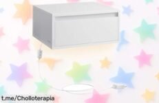 Mesita de noche colgante VASAGLE Kailyn con luz regulable y diseño moderno a precio rebajado; ¡renueva tu dormitorio fácilmente antes de que se agote!