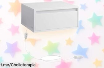 Mesita de noche colgante VASAGLE Kailyn con luz regulable y diseño moderno a precio rebajado; ¡renueva tu dormitorio fácilmente antes de que se agote!