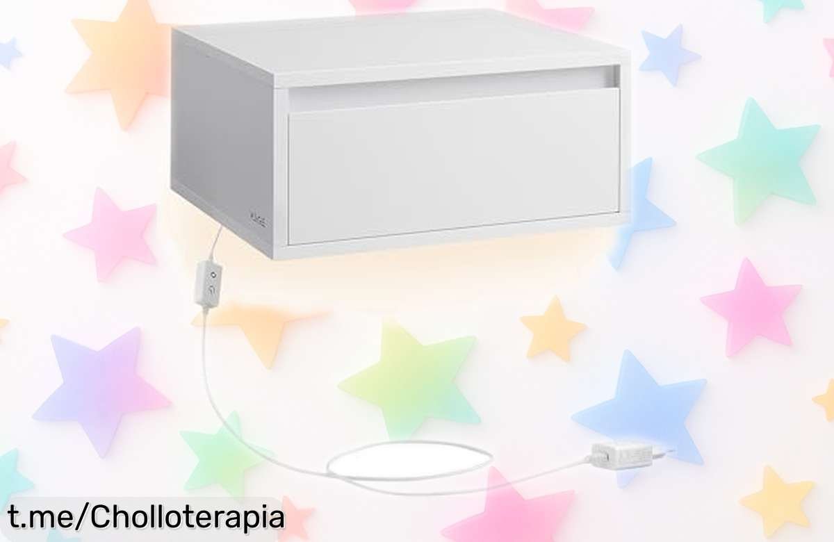 Mesita de noche colgante VASAGLE Kailyn con luz regulable y diseño moderno a precio rebajado; ¡renueva tu dormitorio fácilmente antes de que se agote!