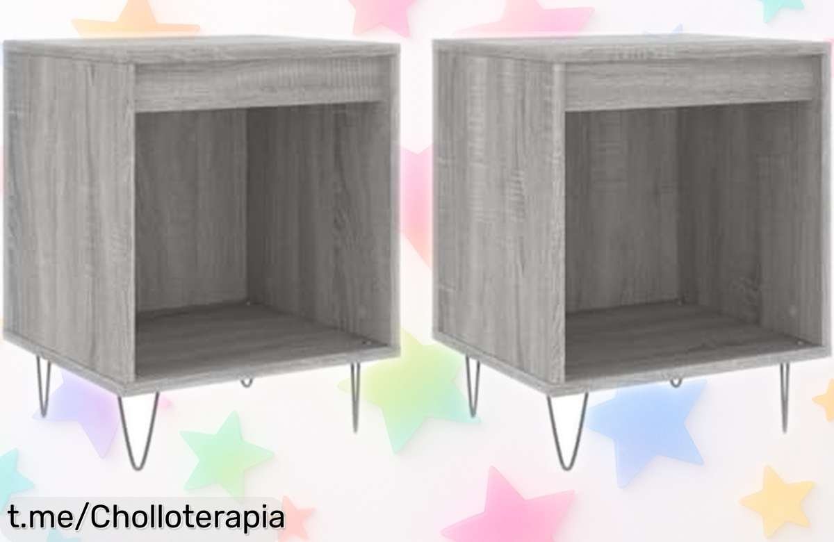Mesita de noche vidaXL pack de 2, un ofertón que transforma tu dormitorio con estilo y orden. ¡No te pierdas la oferta antes de que se acabe!