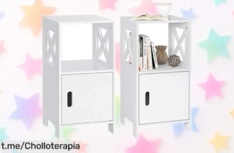 Mesitas de noche blancas WOLTU, pack de 2 a precio increíble. ¡Aprovecha el diseño moderno y funcional que tu rincón estaba esperando! No te quedes sin ellas, date prisa.