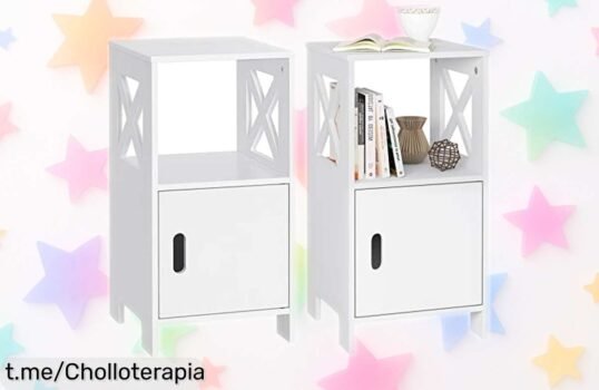 Mesitas de noche blancas WOLTU, pack de 2 a precio increíble. ¡Aprovecha el diseño moderno y funcional que tu rincón estaba esperando! No te quedes sin ellas, date prisa.