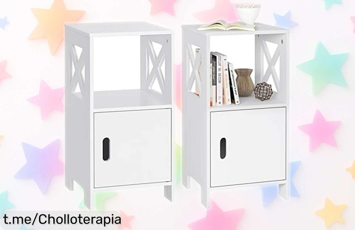 Mesitas de noche blancas WOLTU, pack de 2 a precio increíble. ¡Aprovecha el diseño moderno y funcional que tu rincón estaba esperando! No te quedes sin ellas, date prisa.
