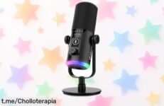 Micrófono dinámico FDUCE USB/XLR con luces RGB y soporte, calidad pro a un precio irreal que no podrás dejar pasar. ¡Haz que tu voz brille hoy mismo!