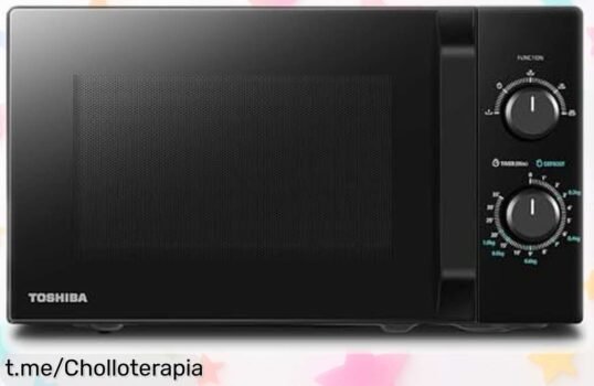 Microondas Toshiba MW2MM20P(BK) de 20L: ofertón con descongelación fácil y luz LED, ¡rebajado a un precio loco que no verás otra vez!