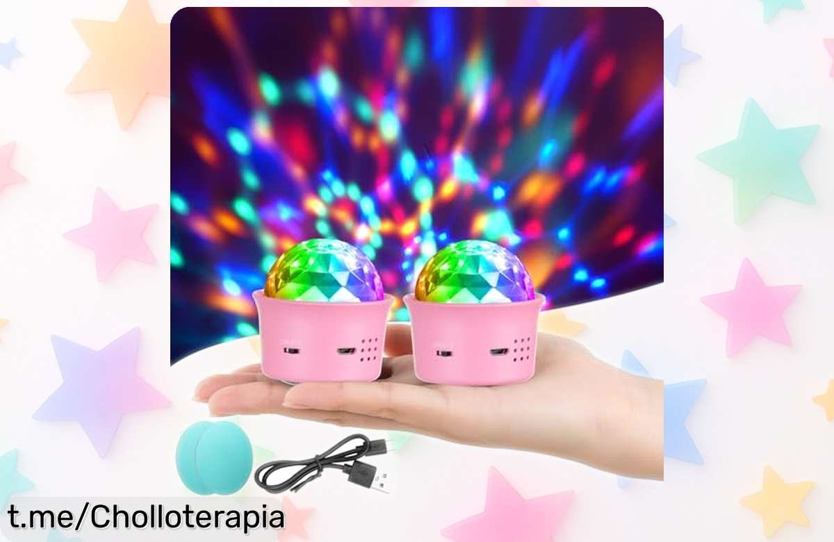 Mini bolas de discoteca URAQT en pack de 2 a precio loco, da vida y color a cualquier fiesta al ritmo de tu música. ¡Hazte con ellas antes que se acaben y vive la diversión ahora mismo!