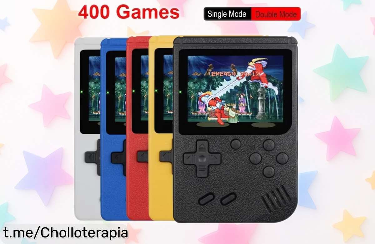Mini consola portátil con 400 juegos retro, ¡un super chollo que no puedes dejar escapar! Hazte con la diversión en un tamaño ideal y juega donde quieras.