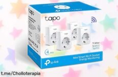 Mini enchufe inteligente WiFi Tapo P110 en pack de 4: control total desde tu móvil o voz, aprovecha este ofertón y ahorra energía, ¡no te quedes sin el tuyo!
