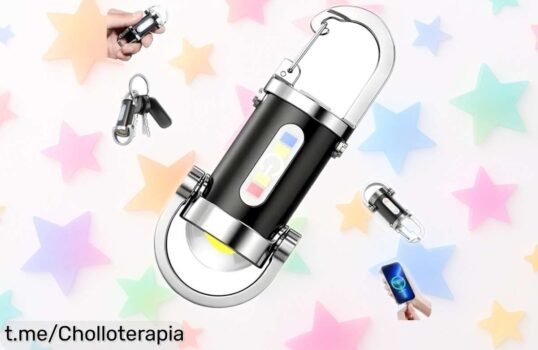 Mini linterna LED de llavero recargable por USB C: Con luz potente hasta 91 metros y 5 modos, ¡oportunidad única a precio loco que no puedes dejar escapar!