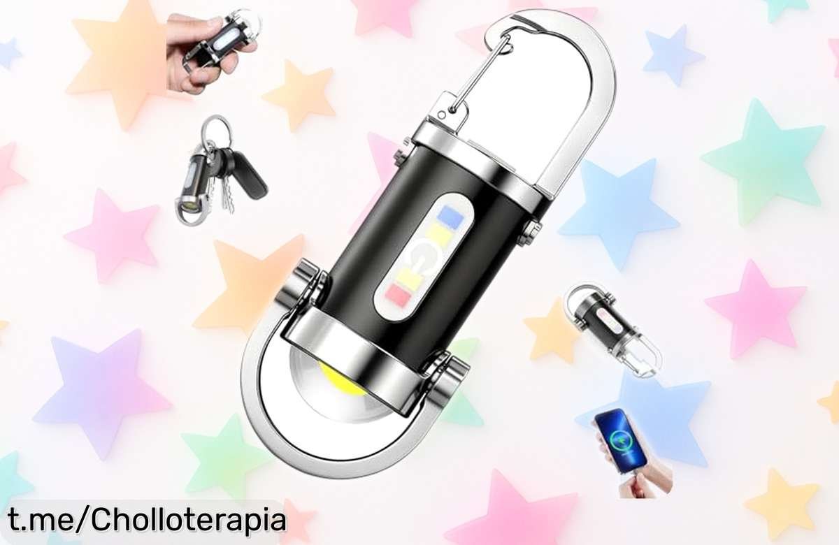 Mini linterna LED de llavero recargable por USB C: Con luz potente hasta 91 metros y 5 modos, ¡oportunidad única a precio loco que no puedes dejar escapar!