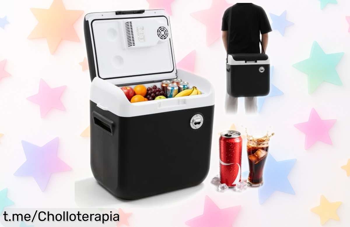 Mini nevera GUIVACI de 25 litros, enfría y calienta ¡gran ofertón! Llévala a cualquier lado, no te pierdas este chollo que hará tus escapadas más frescas y cómodas.