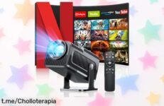 Mini proyector 4K portátil con Android 11 de lujo, ¡sonido envolvente y un precio regalado que no dejarás escapar! Haz de cada película una experiencia única.