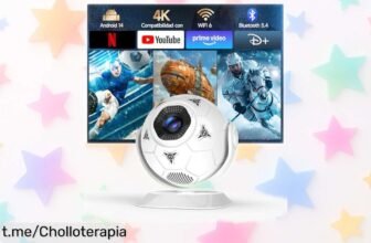 Mini proyector portátil Magcubic con diseño de fútbol 360° y imagen 4K, no te quedes sin vivir la emoción del cine en casa a un precio increíblemente bajo. ¡Cómpralo ya!