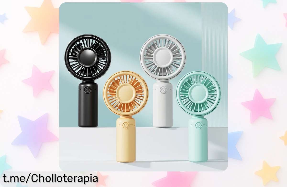 Mini ventilador portátil USB recargable, silencio total y frescura al instante. ¡No pierdas esta oportunidad de tener calor cero a un precio increíble!
