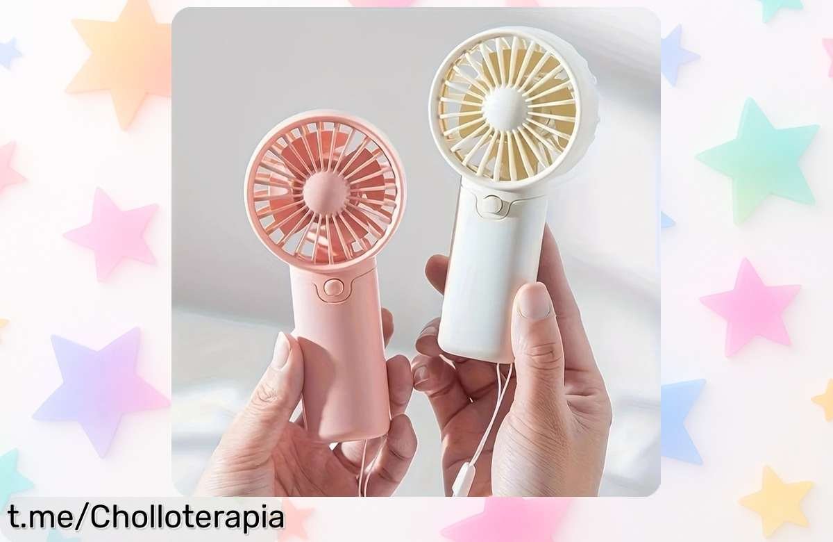Mini ventilador portátil de mano, ligero y silencioso: ¡aprovéchalo ahora que su precio está tirado y no te derretirás este verano!