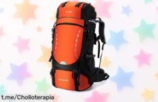 Mochila de senderismo HOMIEE 60L, súper ligera y con cubierta impermeable: entrega emoción en tus aventuras por un precio loco que no puedes dejar escapar.
