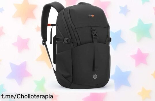 Mochila de viaje Tolaccea 30L con bolsillo secreto y cremallera YKK, ¡rebajada ahora! No pierdas la oportunidad de llevar tu portátil seguro mientras viajas.