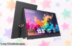 Monitor portátil GEESUU de 15,6” que rota 90° y suena increíble: ¡una oportunidad a un precio loco que no puedes dejar escapar! Despierta tu creatividad al instante.
