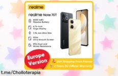 Móvil Realme Note 70T con pantalla gigante y batería bestia a un precio que es una locura, ¡no dejes escapar este chollazo para inmortalizar tus mejores momentos!