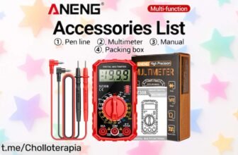 Multímetro digital ANENG SZ308: mide voltaje, corriente y resistencia fácil y rápido, ¡super chollo para los que aman el DIY! No dejes pasar esta oferta limitada que hará tu vida más sencilla.