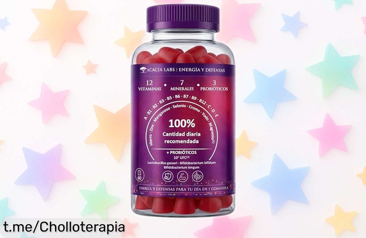 Multivitaminas en gominolas veganas con 12 vitaminas y 7 minerales que te cuidarás cada día. ¡Ofertón de sabor a fresa suave, no pierdas la oportunidad!