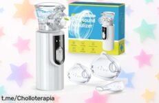 Nebulizador portátil NovaNeb para peques y adultos, súper silencio y recargable por USBC a un precio rabiosamente rebajado. ¡No dejes escapar esta oportunidad única!