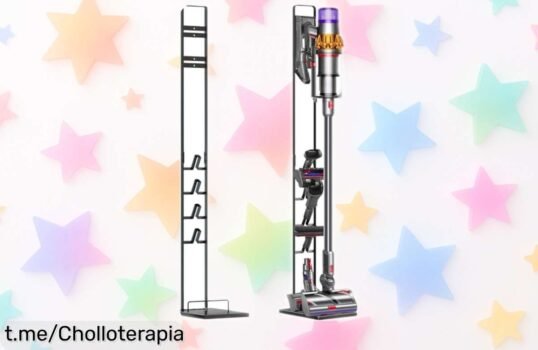 Organiza tu hogar con este soporte para aspiradora Dyson V15, V12 y más: ¡un chollazo movible que transforma el caos en orden y te hará sonreír cada día!