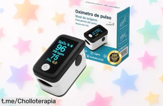 Oxímetro de dedo profesional con pantalla OLED a un precio locura, controla tu salud en segundos y aprovecha el descuentazo que no puedes dejar pasar. ¡Tu bienestar te lo agradecerá!