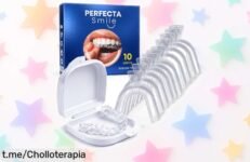 Pack de 10 férulas dentales Perfecta Smile para bruxismo, moldeables y ¡blanquea tus dientes en casa! No te pierdas este precio rebajado, tu sonrisa lo merece.