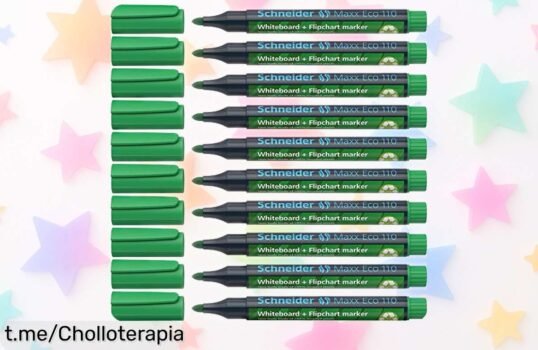 Pack de 10 rotuladores para pizarra blanca Schneider Maxx Eco 110 a un precio irreal que no puedes dejar pasar, escribe sin preocupaciones y dale color a tus ideas ahora mismo.