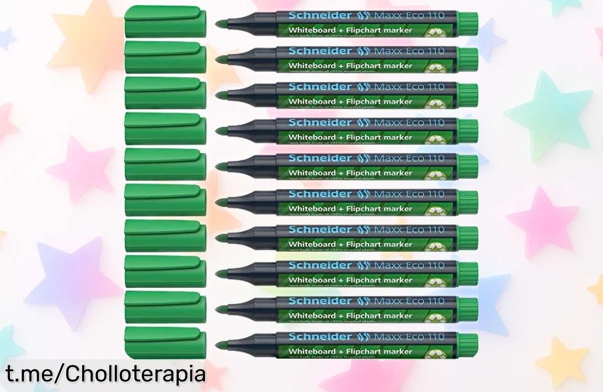 Pack de 10 rotuladores para pizarra blanca Schneider Maxx Eco 110 a un precio irreal que no puedes dejar pasar, escribe sin preocupaciones y dale color a tus ideas ahora mismo.