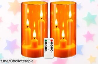 Pack de 2 velas LED con efecto llama y mando a distancia para crear un ambiente acogedor en casa; aprovecha este detallazo a precio rebajado que no querrás dejar escapar.