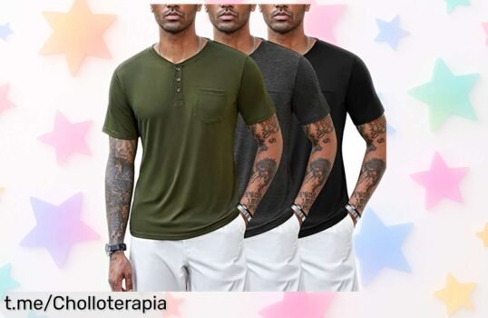 Pack de 3 camisetas Henley para hombre COOFANDY con bolsillo a precio loco, vístete bien sin gastar y siente la frescura que mereces cada día ¡Aprovecha ya esta oferta única!