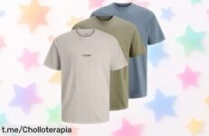 Pack de 3 camisetas básicas JACK & JONES a precio de risa, no pierdas la oportunidad de renovar tu armario y lucir increíble todos los días. ¡Hazlo ya!