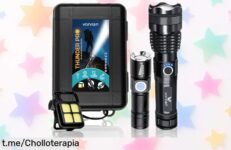 Pack de 3 linternas LED Vorvian que iluminan hasta 500 metros, ¡rebajadas! Prepárate para cualquier aventura y no dejes pasar esta oportunidad increíble.