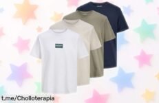 Pack de 4 camisetas básicas Jack & Jones a precio de risa, ¡no te quedes sin las tuyas y dale un toque moderno a tu estilo diario!