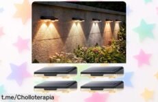 Pack de 4 luces solares Qoosea para pared, iluminan tu jardín con estilo y han bajado de precio: ¡la oportunidad que no puedes dejar pasar!