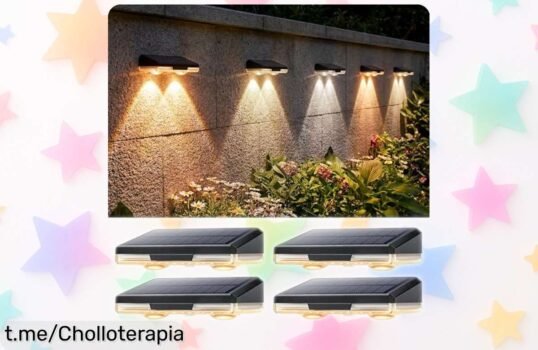 Pack de 4 luces solares Qoosea para pared, iluminan tu jardín con estilo y han bajado de precio: ¡la oportunidad que no puedes dejar pasar!