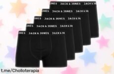 Pack de 5 bóxers Jack & Jones a precio loco que se ajustan perfecto y aguantan el ritmo diario, ¡no te quedes sin ellos, la oferta es limitada!