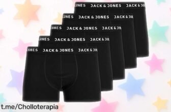 Pack de 5 bóxers Jack & Jones a precio loco que se ajustan perfecto y aguantan el ritmo diario, ¡no te quedes sin ellos, la oferta es limitada!