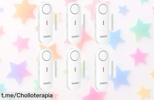 Pack de 6 sensores VOXON para puertas y ventanas, vigilancia instantánea con alarma en casa a un precio verdaderamente regalado que no puedes dejar pasar.