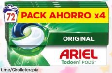 Pack de 72 cápsulas Ariel PODs Original: Manchas y olores fuera al primer lavado, precio bajísimo para que tu ropa luzca como nueva ¡No te lo pierdas!
