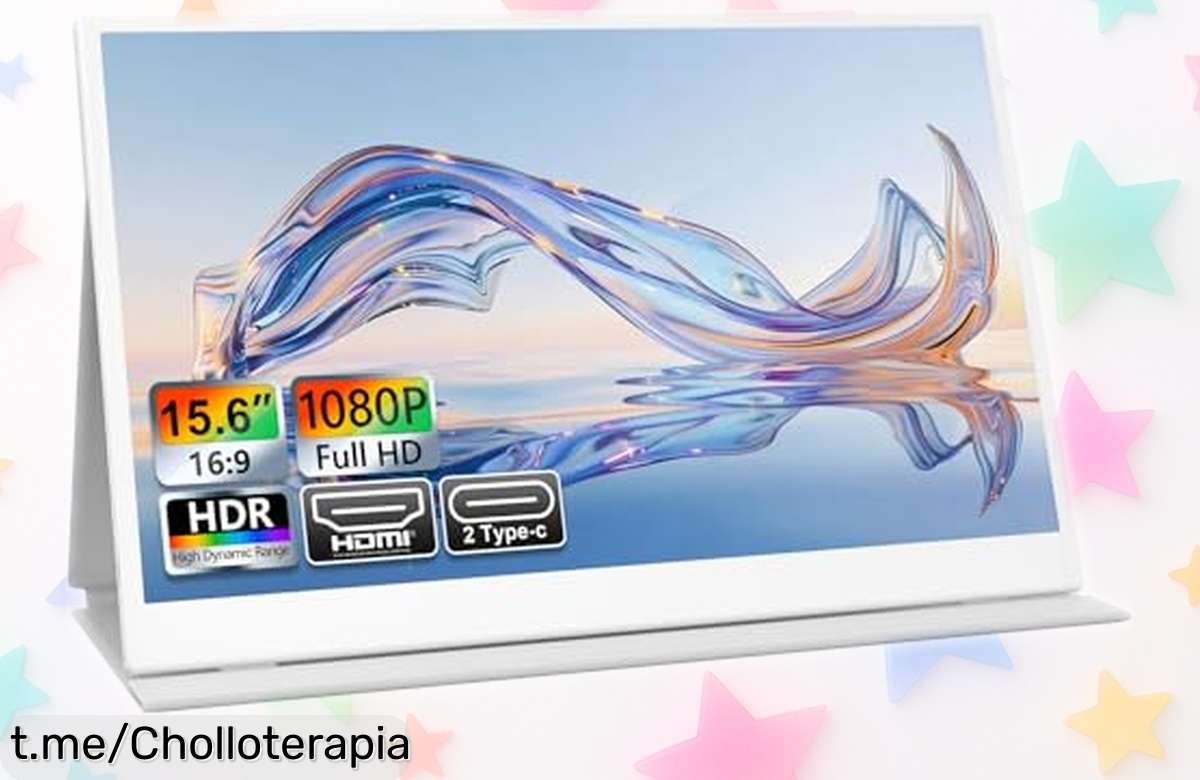 Pantalla portátil UFYQL de 15,6” Full HD para disfrutar tus juegos y series donde quieras a un precio que está regalado; ¡no te quedes sin la tuya!