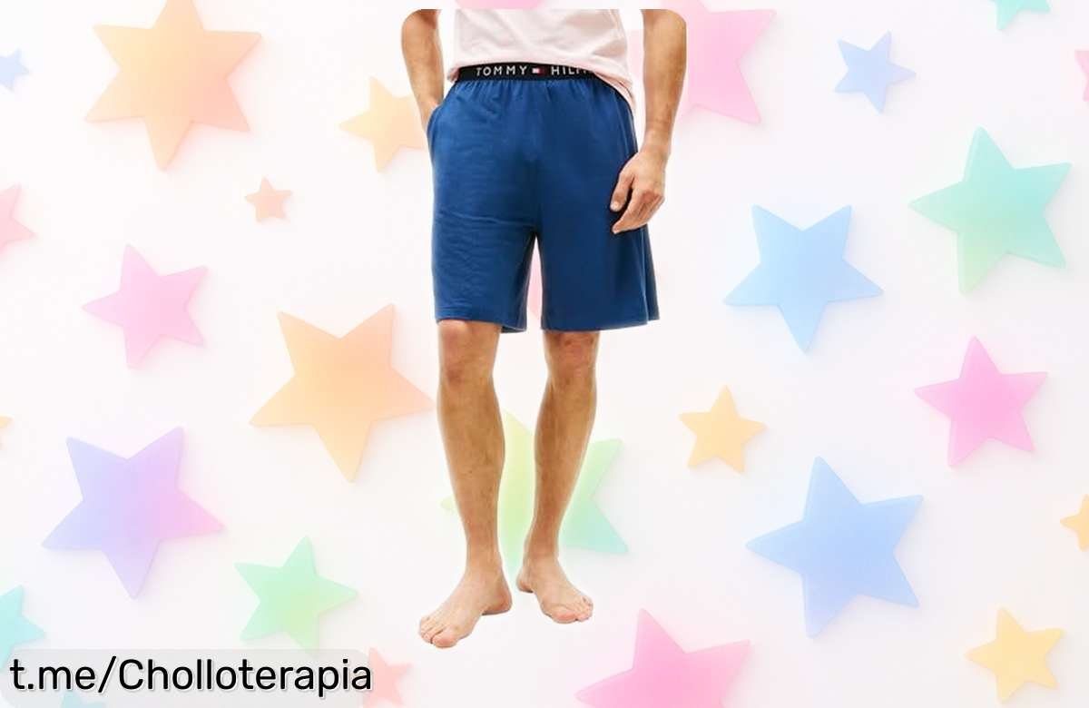 Pantalón corto Tommy Hilfiger de algodón elástico a precio de ganga, ideal para relajarte y lucir siempre genial. ¡No te pierdas esta oportunidad única!