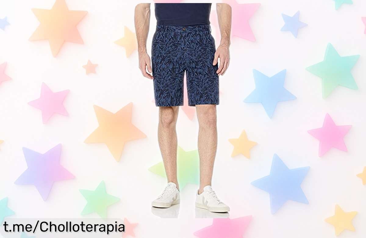 Pantalones cortos chinos de Amazon Essentials con estampado de hojas, ¡super chollo que no puedes dejar escapar! Aprovecha esta caída de precio y luce increíble cada día.