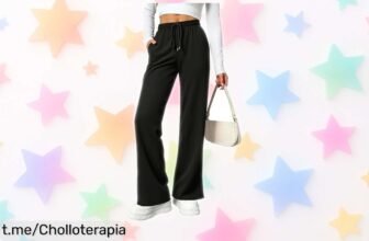 Pantalones de algodón mujer con pierna ancha y bolsillo, ¡rebajados a un precio que te hará sonreír! No lo pienses más, la comodidad nunca había sido tan asequible.