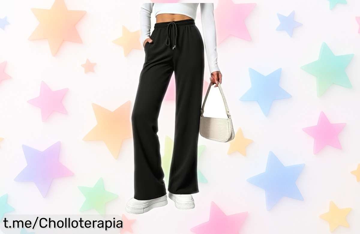Pantalones de algodón mujer con pierna ancha y bolsillo, ¡rebajados a un precio que te hará sonreír! No lo pienses más, la comodidad nunca había sido tan asequible.