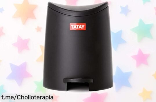 Papelera de baño Tatay con apertura a pedal, el ofertón que esperabas para facilitar tu limpieza ¡No dejes pasar esta oportunidad y hazla tuya ya!