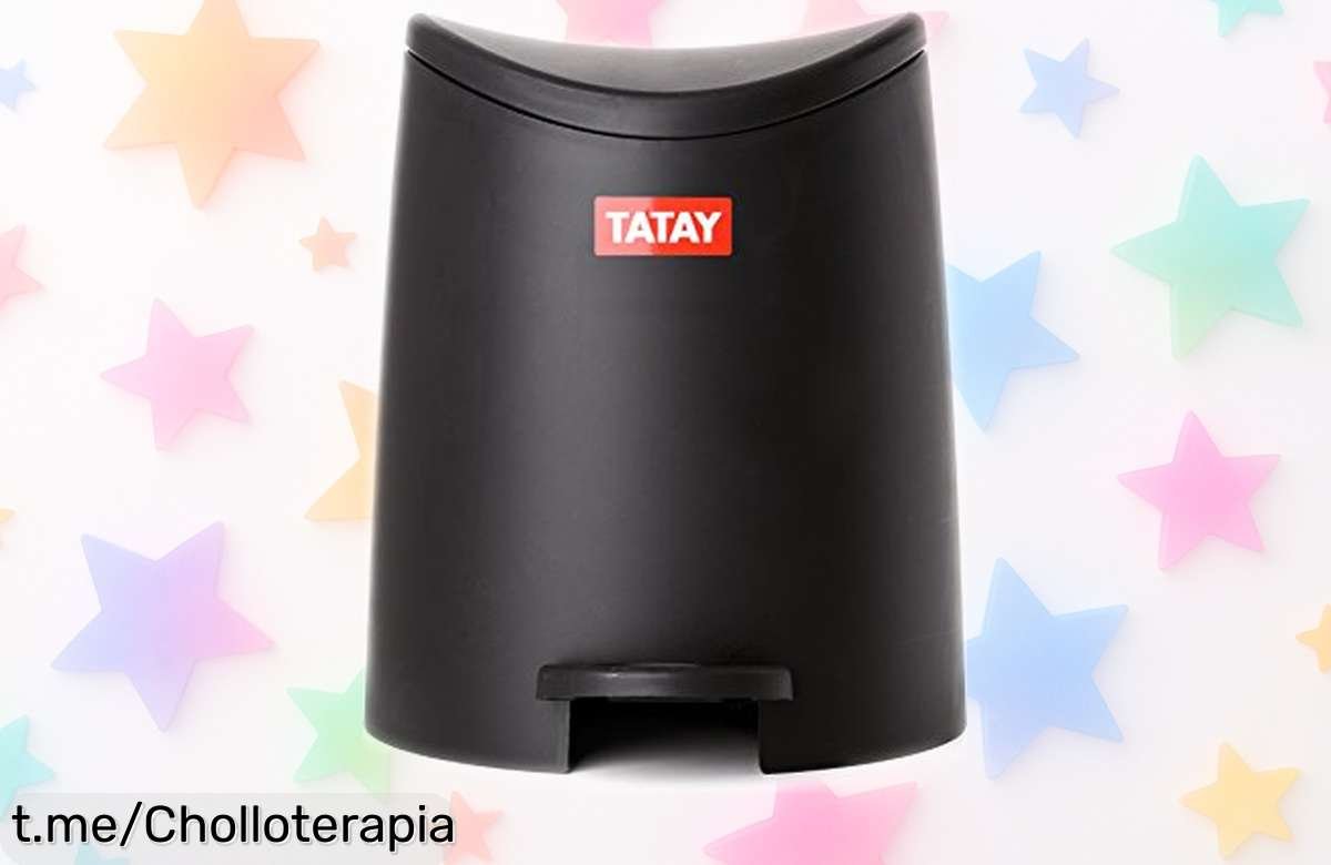 Papelera de baño Tatay con apertura a pedal, el ofertón que esperabas para facilitar tu limpieza ¡No dejes pasar esta oportunidad y hazla tuya ya!